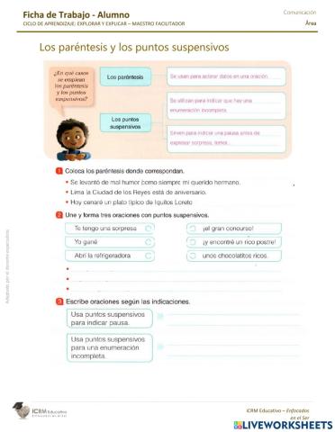 Los paréntesis y los puntos suspensivos