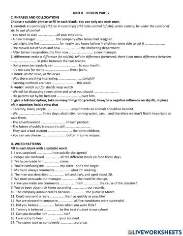 B2 - Unit 8 - Review p2