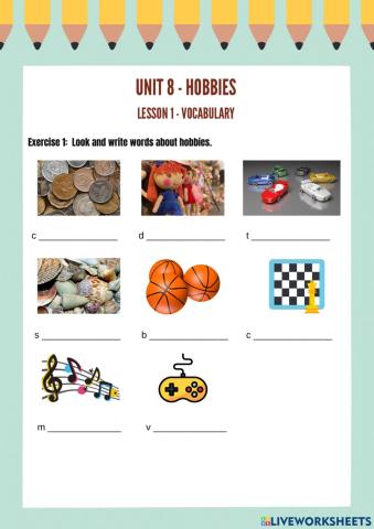 Unit 8 Hobbies