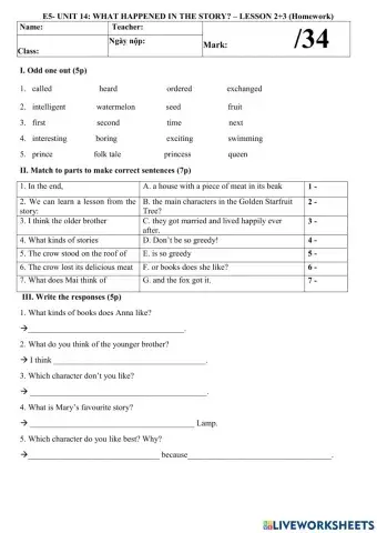 E5 unit 14 lesson 2+3