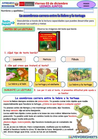 La asombrosa carrera entre la liebre y la tortuga