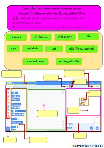หน้าต่างโปรแกรม scratch