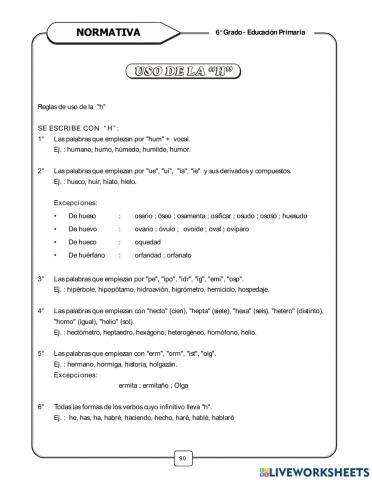 Usos de la H