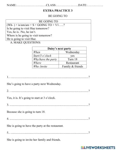 Extra3 - be going to