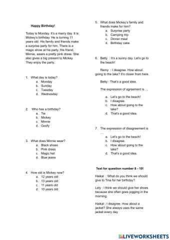 Soal Latihan PAS kelas 5 Semester 1