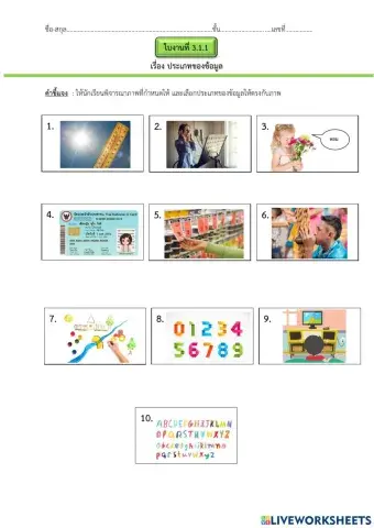 ประเภทของข้อมุล