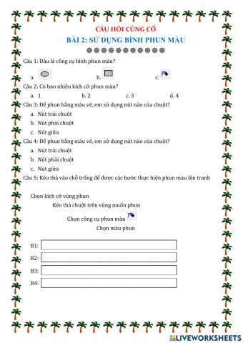 Bài 2: Sử dụng bình phun màu