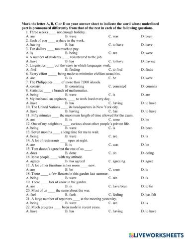Subject-Verb agreement