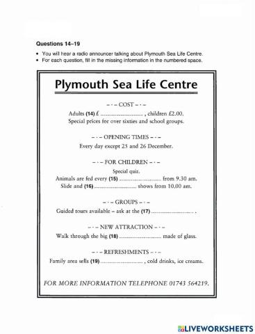 Pet 3 - test 1 - listening - part 3