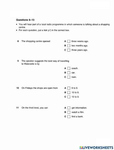 Pet 3 - test 2 - listening - part 2