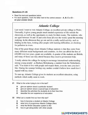 Pet 3 - test 2 - reading