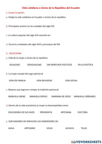 Vida cotidiana en ecuador