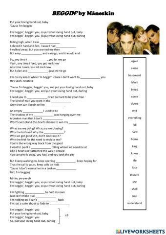 Song: BEGGIN' by Måneskin