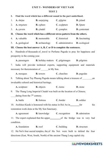 Unit 5 - wonders of vietnam