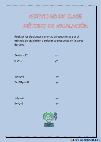 Sistema de ecuaciones