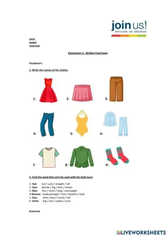 English File 4th Edition Pre Intermediate test