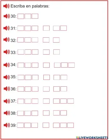 Familia del 30 en palabras (B)