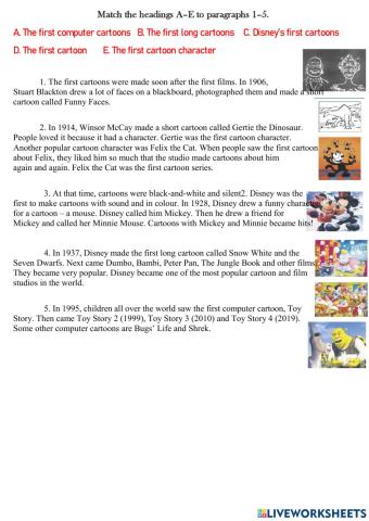 History of cartoons