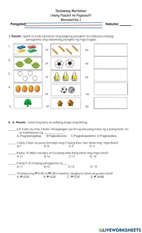 1st Summative Test-Q2 in Mathematics Part 1