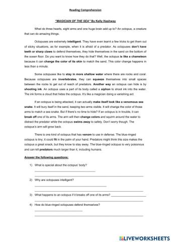 Reading comprehension