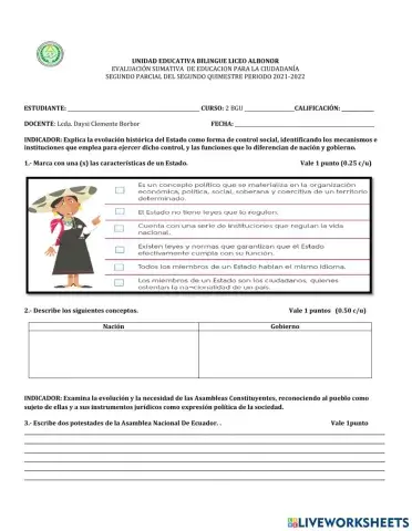 Evaluación ciudadanía