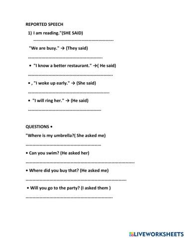 REPORTED SPEECH NUEVO 1