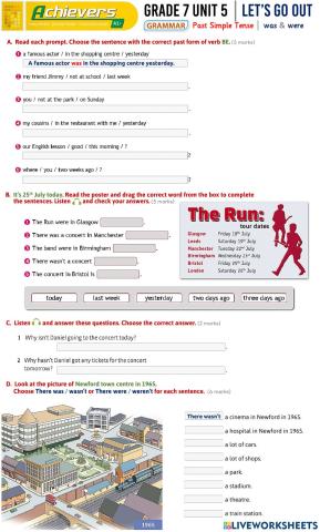 Grade 7 Unit 5 - Past Simple Tense (was - were)