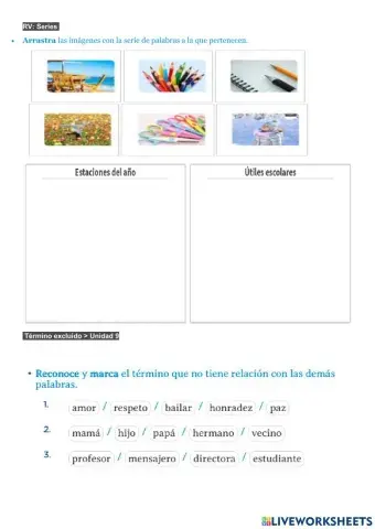 Series verbales y termino excluido