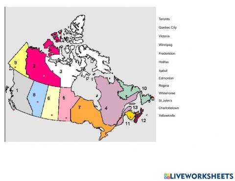 Provincial Capitals Canadian Provinces