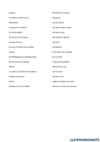 Rutina diaria alemán