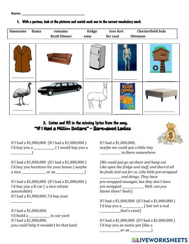 If I had milion dollars