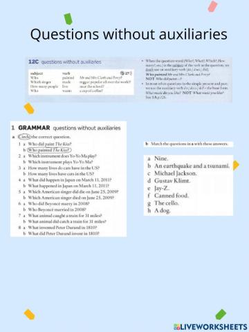 Questions without auxiliaries