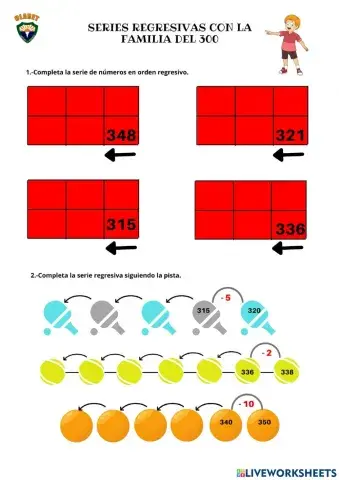 Familia del 300 en orden regresivo
