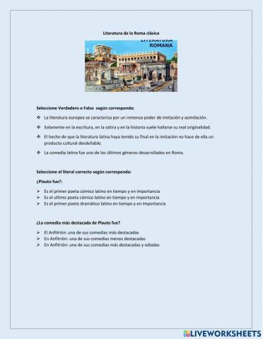 Literatura de la roma clasica