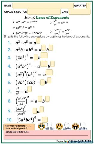 Laws of Exponents