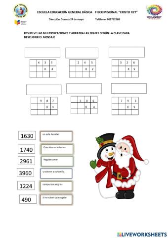 Multiplicación de una cifra con clave