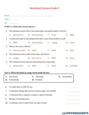 Worksheet
