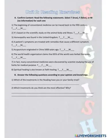 U2 Reading Excercises (L5)