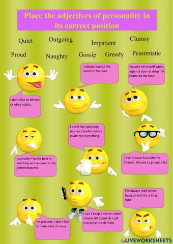 Adjectives of personality