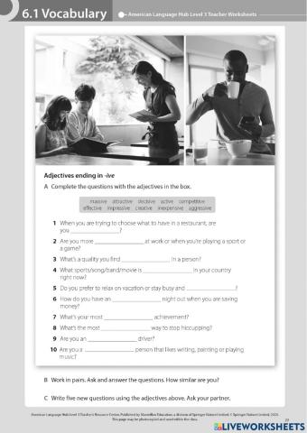 Adjectives ending with -IVE