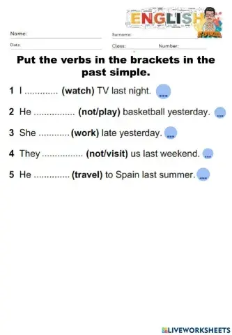 Regular verbs exercise