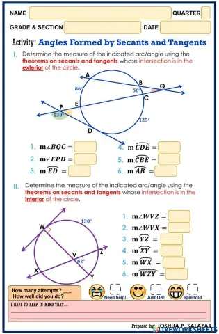 Angles formed by Secants and Tangents