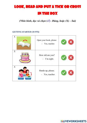 G2 - tick or cross b6