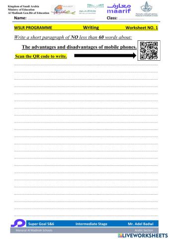 Super Goal 5&6 Writing 1