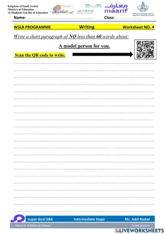 Super Goal 5&6 Writing 4