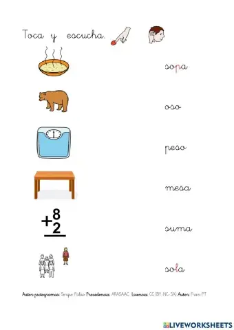 Leer palabras con s.