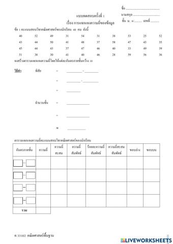 แบบทดสอบครั้งที่ 1