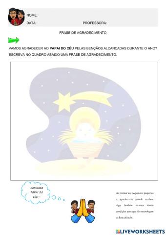 Frase de agradecimento