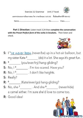 2.2 Unit 2 travel : Grammar