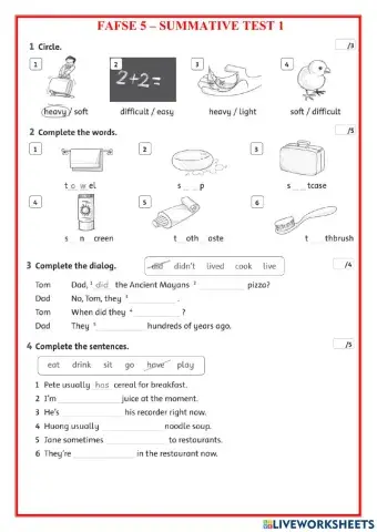 Fafse 5-sumative test 1